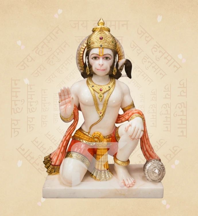 Aashirwad Hanuman — Design 22 — SKM-AHN-22 — Marble Hanuman Statue