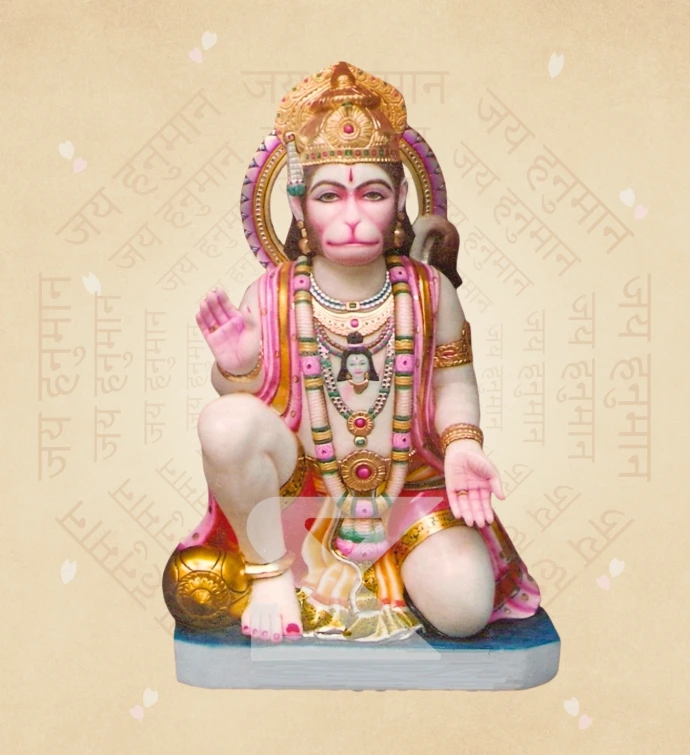 Aashirwad Hanuman — Design 21 — SKM-AHN-21 — Marble Hanuman Statue