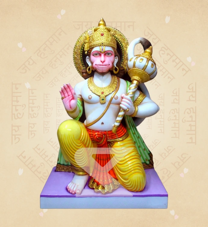 Aashirwad Hanuman — Design 13 — SKM-AHN-13 — Marble Hanuman Statue