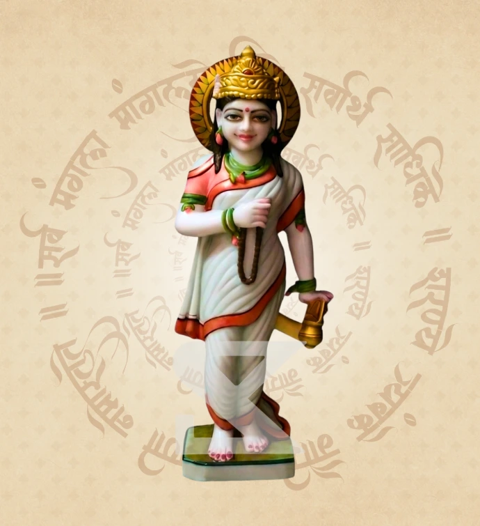 Brahmacharini Mata — Design 01 — SKM-NAV-05 — Marble Nav Durga Statue