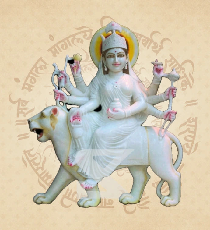 Kushmanda Mata — SKM-NAV-07 — Marble Nav Durga Statue