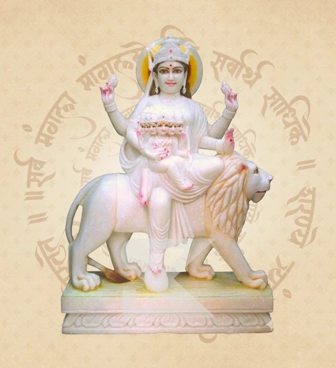 Skandamata — SKM-NAV-09 — Marble Nav Durga Statue