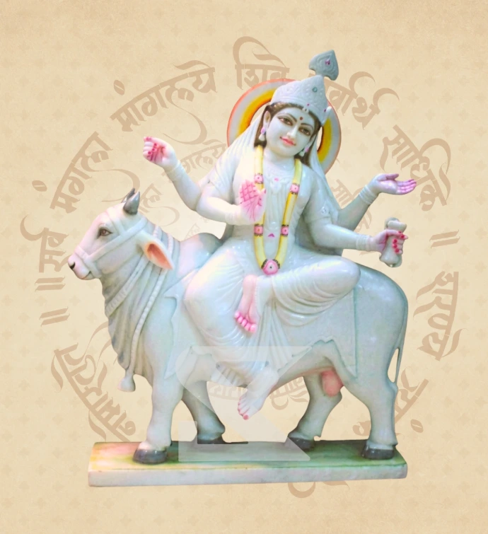 Mahagauri Mata — SKM-NAV-08 — Marble Nav Durga Statue