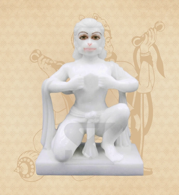 Bhakti Hanuman — Devotee Form — SKM-BHH-01 — Marble Hanuman Statue