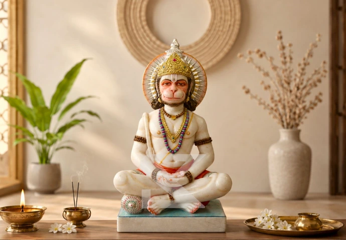 Meditative Hanuman placement guide