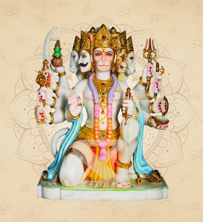 Panchmukhi Hanuman — Design 01 — SKM-PMH-01 — Marble Hanuman Statue