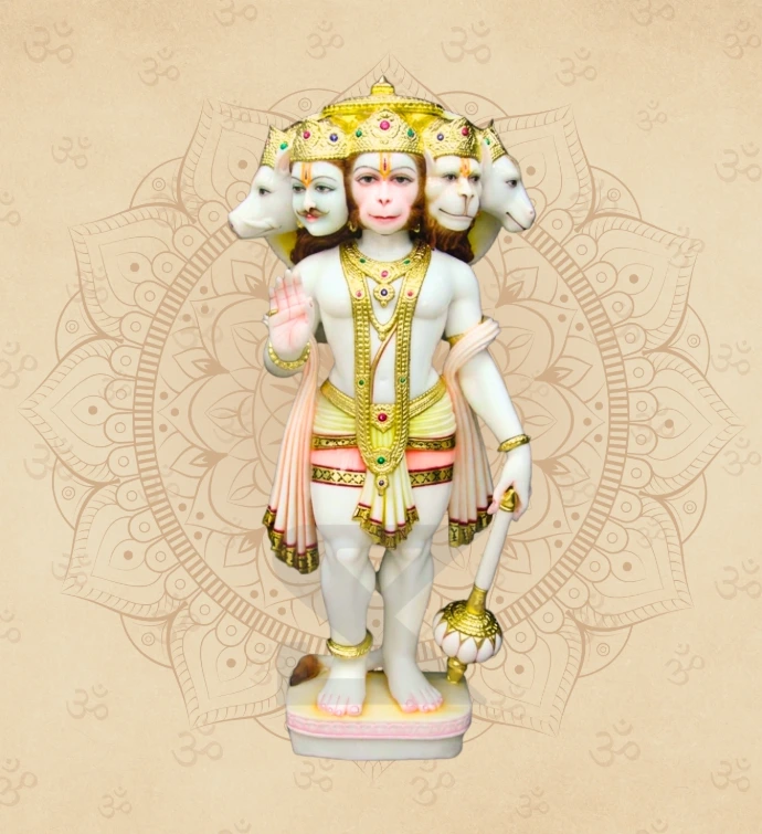 Panchmukhi Hanuman — Design 02 — SKM-PMH-02 — Marble Hanuman Statue