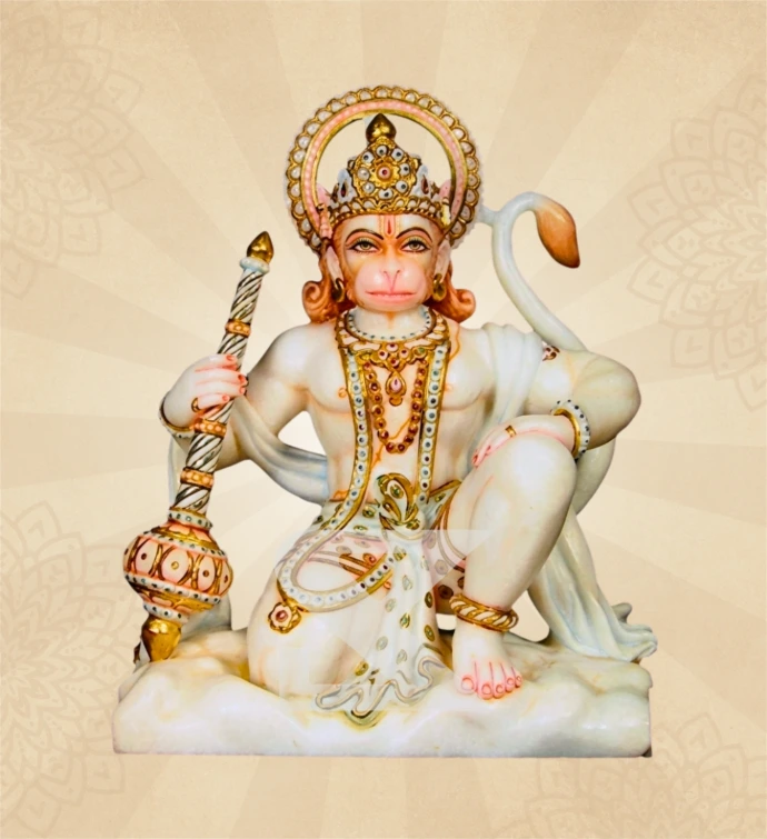 Veer Hanuman — Design 02 — SKM-VHN-02 — Marble Hanuman Statue