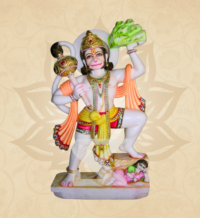 Sanjeevani Hanuman — Design 02 — SKM-SNJ-02 — Marble Hanuman Statue