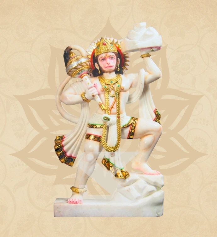 Sanjeevani Hanuman — Design 06 — SKM-SNJ-06 — Marble Hanuman Statue