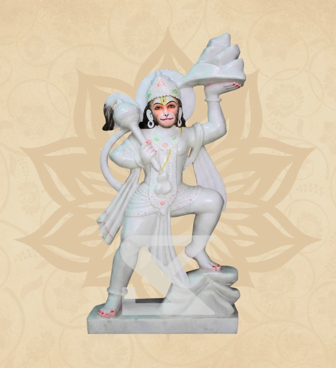 Sanjeevani Hanuman — Design 14 — SKM-SNJ-14 — Marble Hanuman Statue