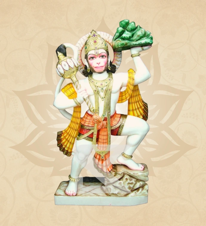 Sanjeevani Hanuman — Design 09 — SKM-SNJ-09 — Marble Hanuman Statue