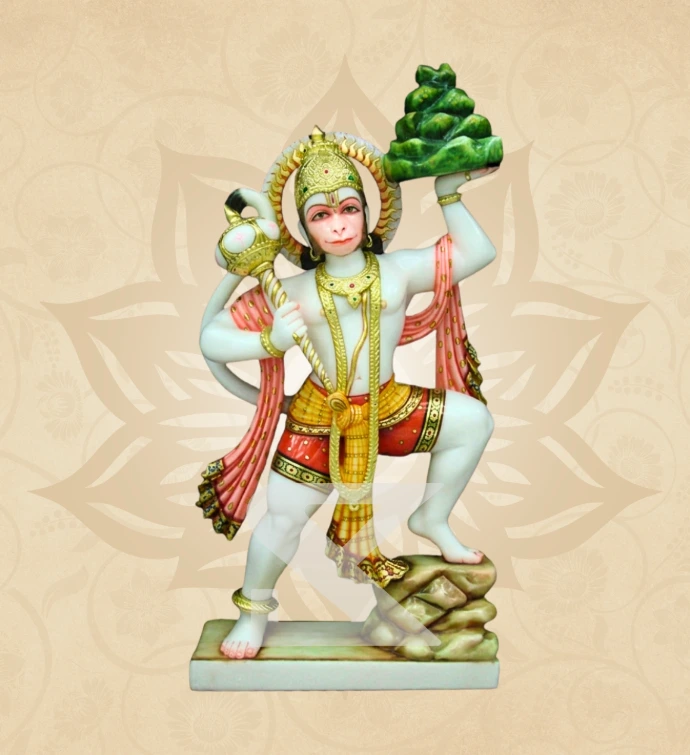 Sanjeevani Hanuman — Design 11 — SKM-SNJ-11 — Marble Hanuman Statue