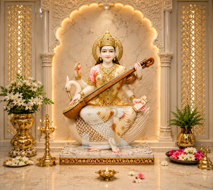 Goddess Saraswati in Study Room