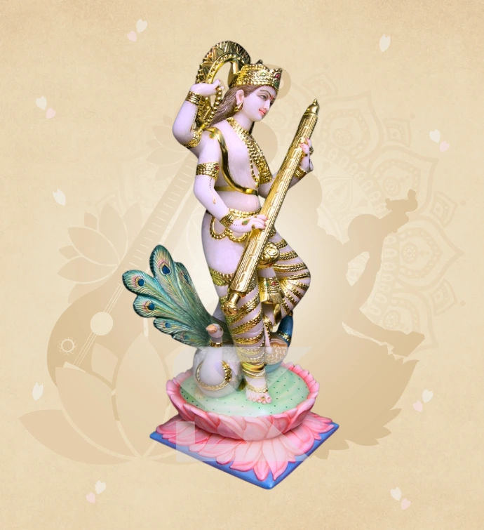 Modern Saraswati — Design 02 — SKM-MOD-02 — Marble Saraswati Statue