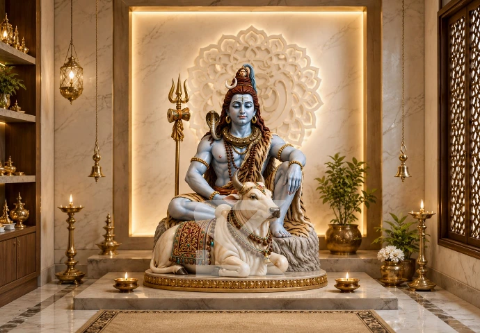 Shiva with Nandi placement guide