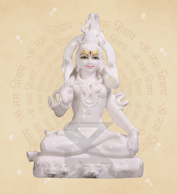 Blessing Shiva — Design 10 — SKM-BLS-10 — Marble Shiva Statue
