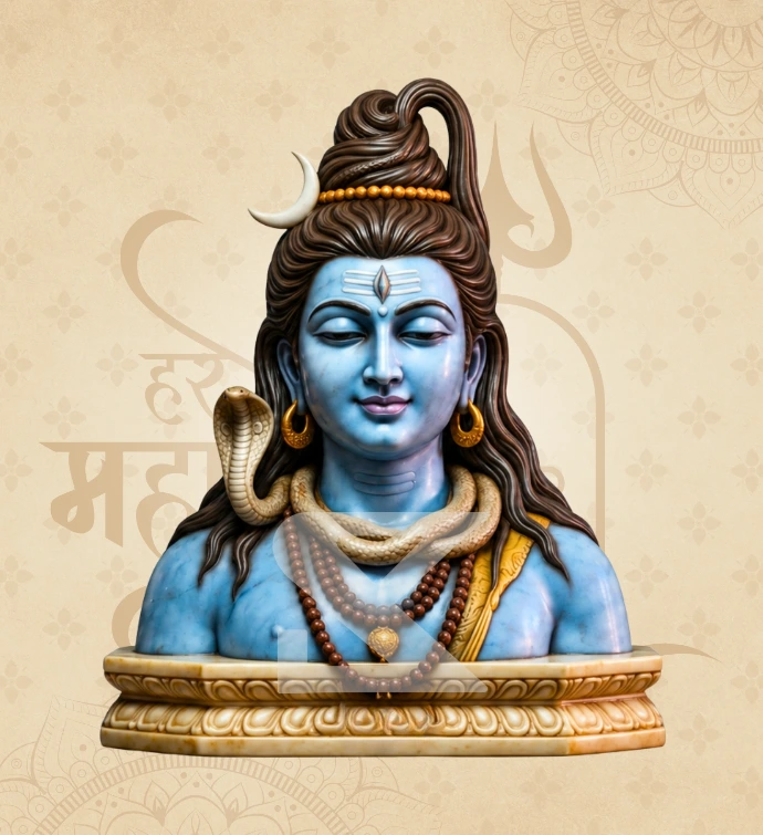 Shiva Head — Design 02 — SKM-SHD-02 — Marble Shiva Head Sculpture