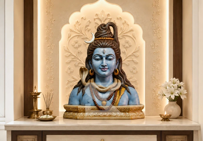 Shiva Head Sculpture placement guide