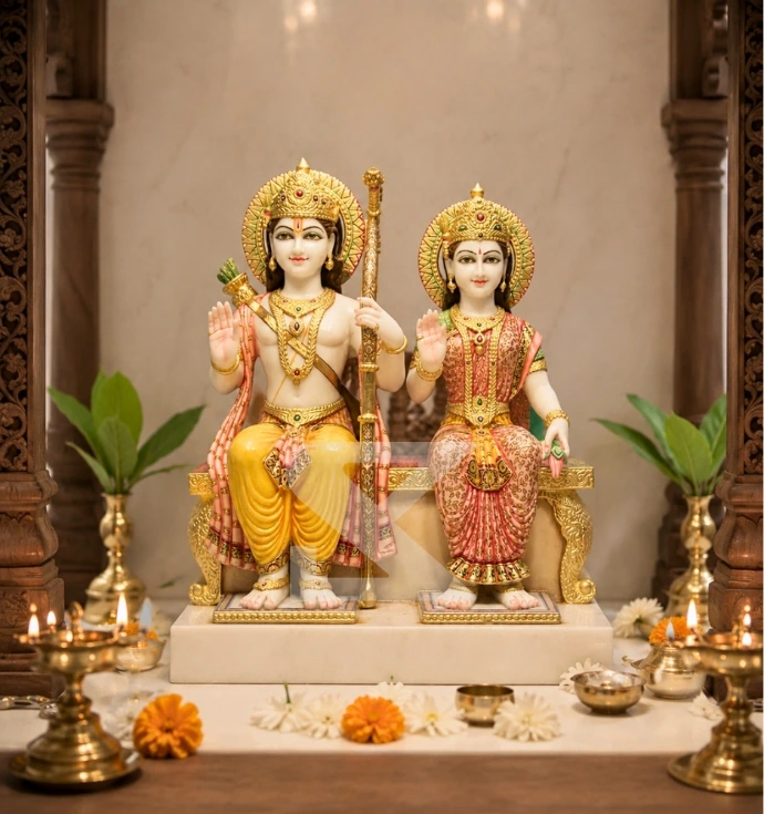 Custom Marble Ram Darbar Murti