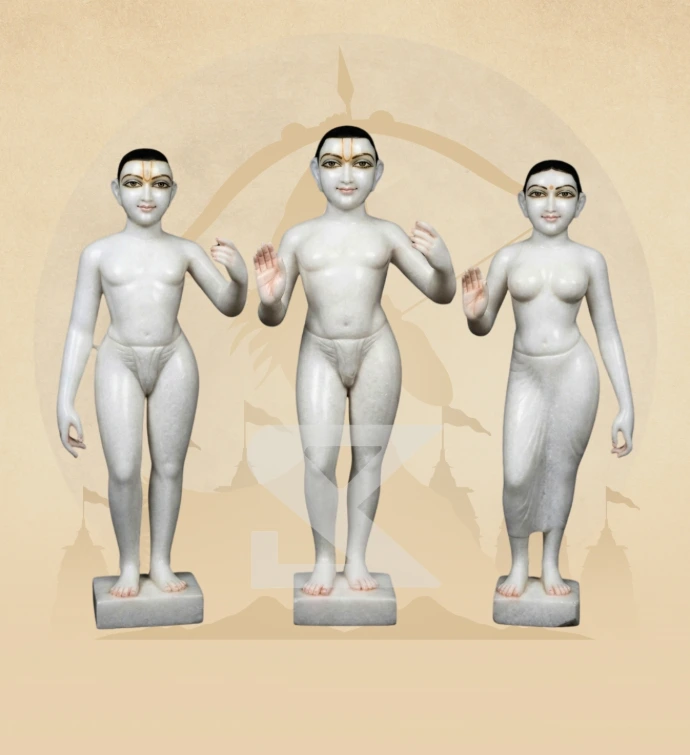 ISKCON Ram Darbar — Design 04 — SKM-ISK-04 — Marble Ram Darbar Statue