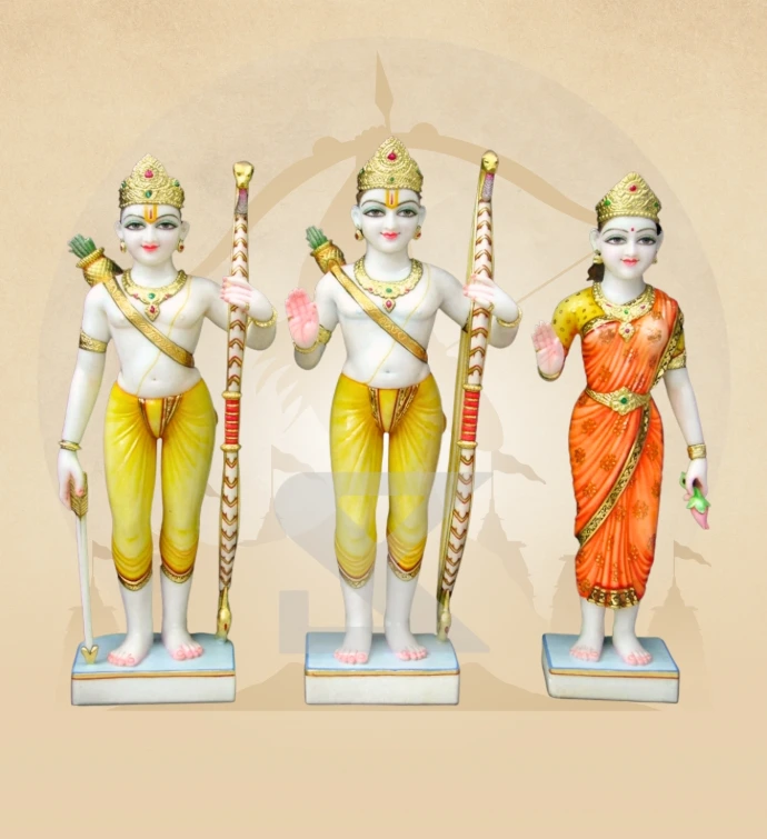ISKCON Ram Darbar — Design 01 — SKM-ISK-01 — Marble Ram Darbar Statue