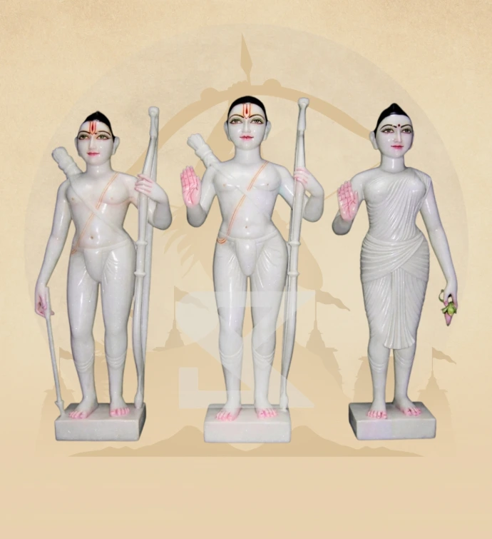 ISKCON Ram Darbar — Design 05 — SKM-ISK-05 — Marble Ram Darbar Statue