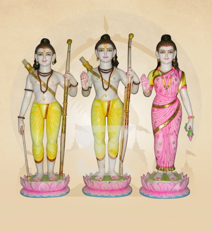 ISKCON Ram Darbar — Design 06 — SKM-ISK-06 — Marble Ram Darbar Statue