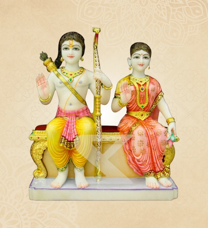 Sita Ram — Design 02 — SKM-STR-02 — Marble Ram Darbar Statue
