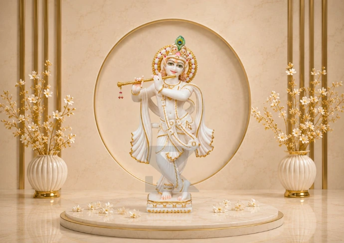 Marble Krishna Statue