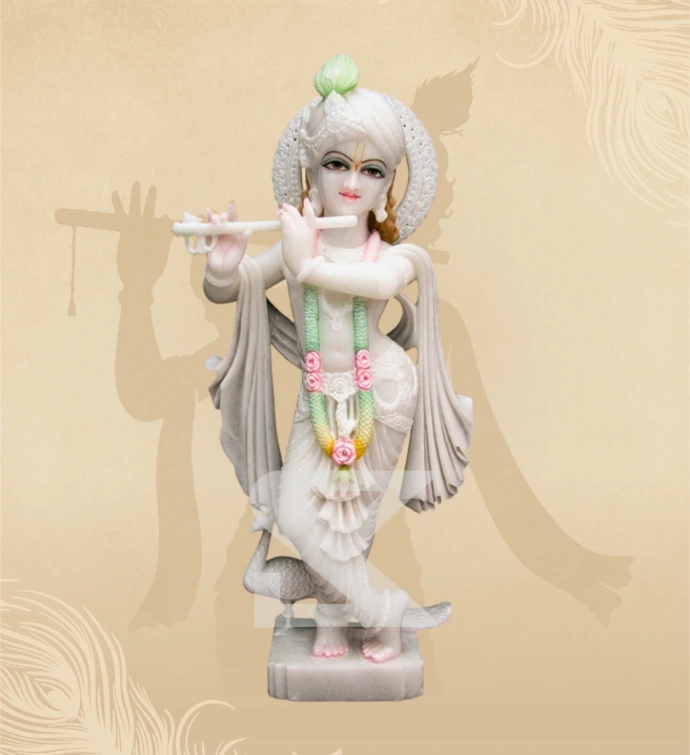Murlidhar Krishna Marble Statue
