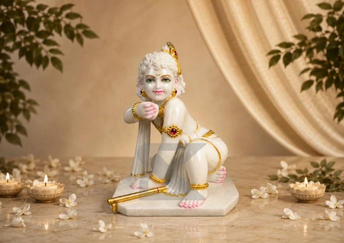 Marble Bal Krishna Laddu Gopal — Hero