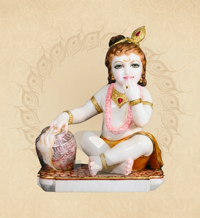 Bal Krishna — Design 02 — SKM-BLK-02 — Marble Krishna Statue