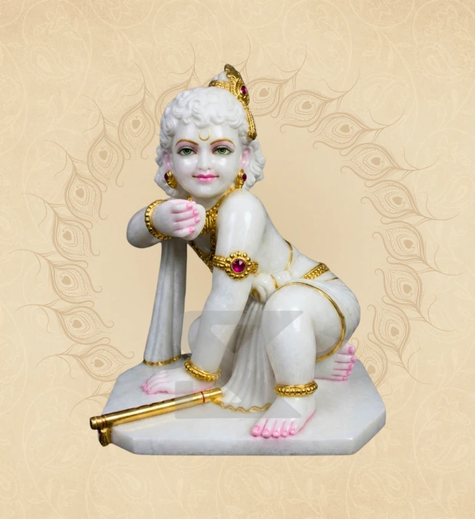 Bal Krishna — Design 07 — SKM-BLK-07 — Marble Krishna Statue