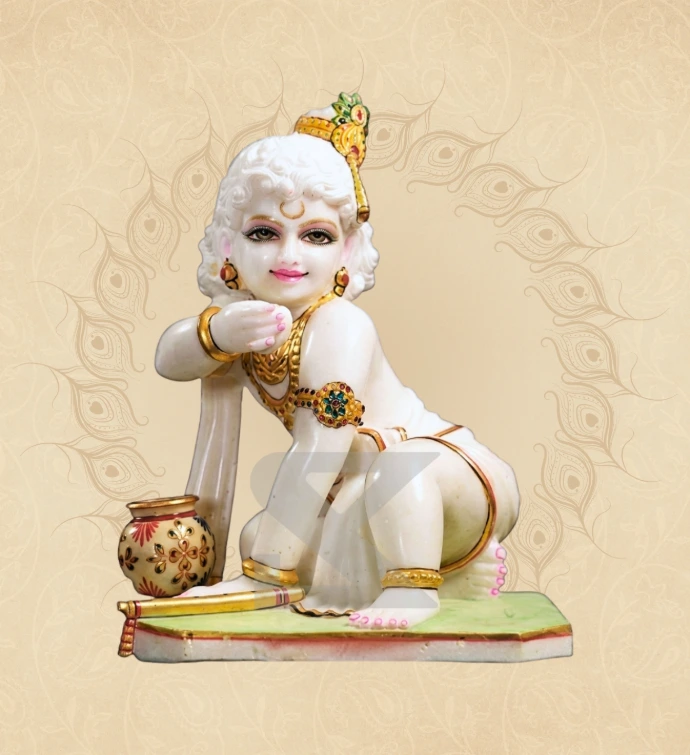 Bal Krishna — Design 08 — SKM-BLK-08 — Marble Krishna Statue