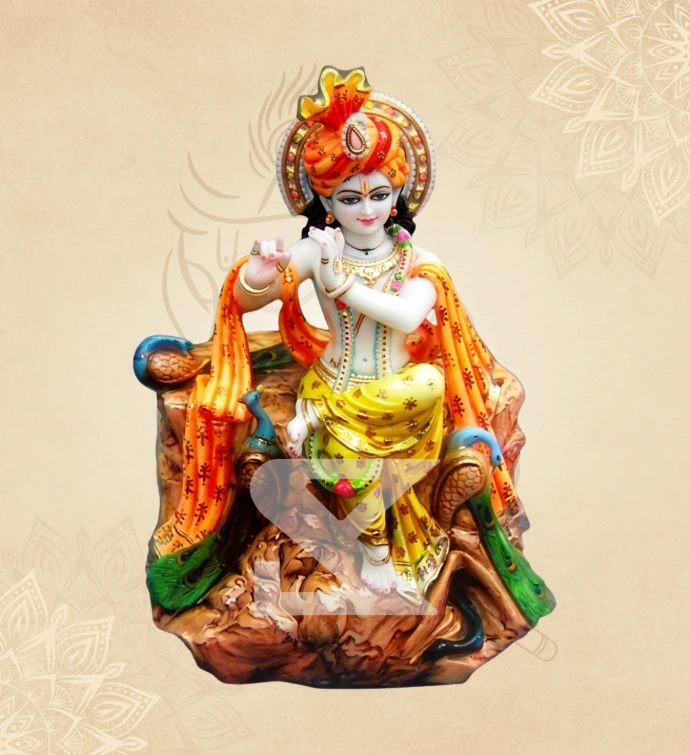 Modern Krishna — Design 02 — SKM-MKR-02 — Marble Krishna Statue