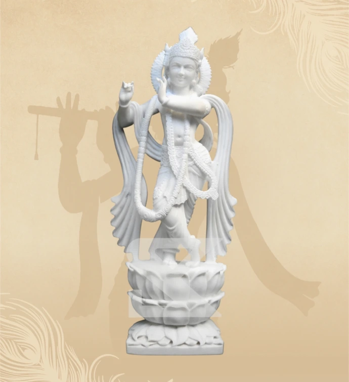 Murlidhar Krishna — Design 20 — SKM-MLR-20 — Marble Krishna Statue