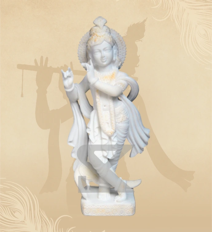 Murlidhar Krishna — Design 22 — SKM-MLR-22 — Marble Krishna Statue