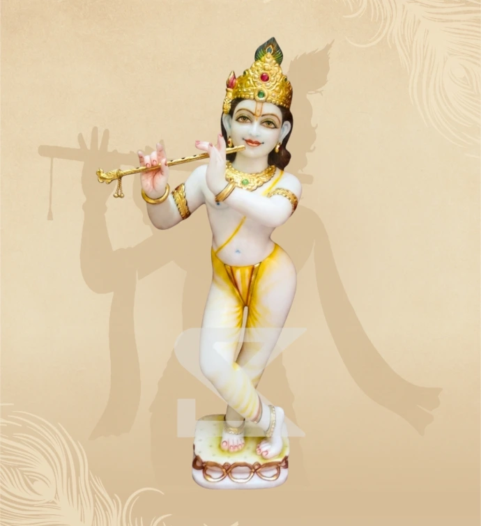 Murlidhar Krishna — Design 32 — SKM-MLR-32 — Marble Krishna Statue