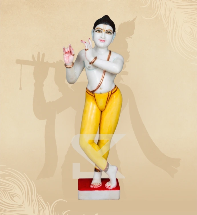 Murlidhar Krishna — Design 36 — SKM-MLR-36 — Marble Krishna Statue