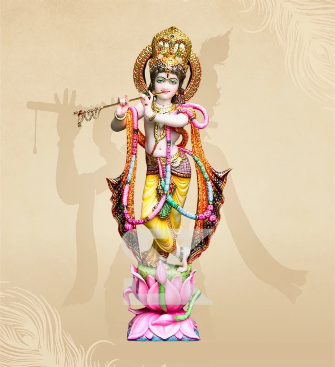 Murlidhar Krishna — Design 04 — SKM-MLR-04 — Marble Krishna Statue