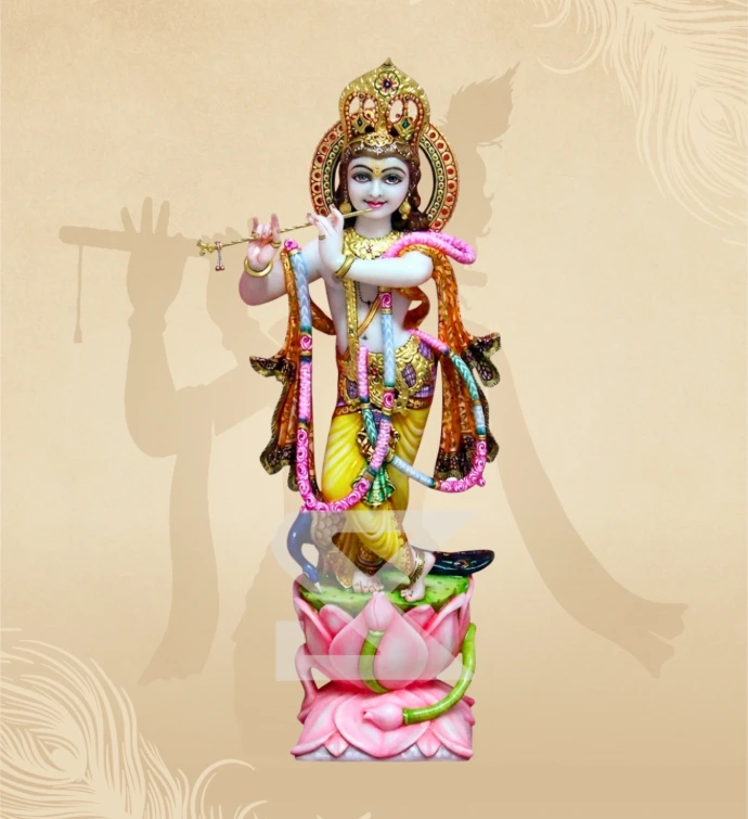 Murlidhar Krishna — Design 08 — SKM-MLR-08 — Marble Krishna Statue