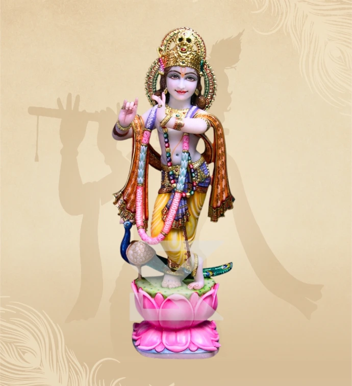 Murlidhar Krishna — Design 09 — SKM-MLR-09 — Marble Krishna Statue