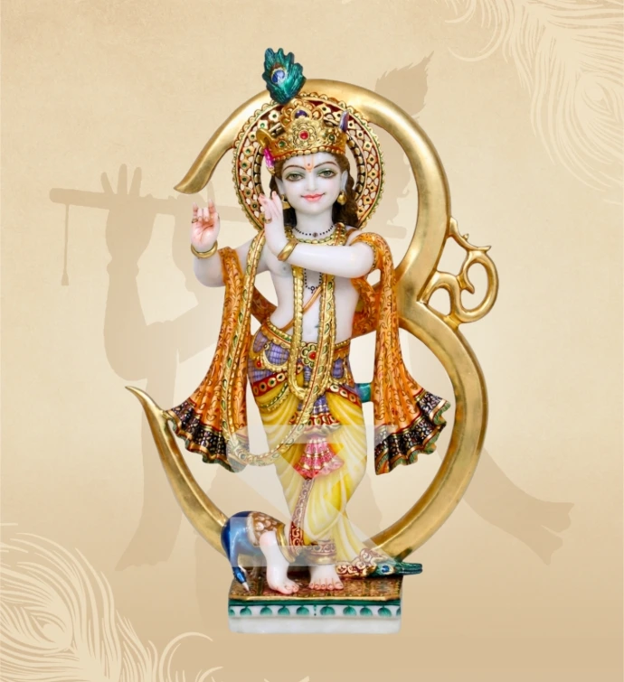 Murlidhar Krishna — Design 06 — SKM-MLR-06 — Marble Krishna Statue
