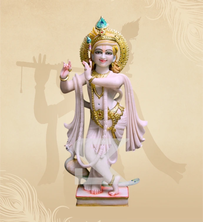 Murlidhar Krishna — Design 12 — SKM-MLR-12 — Marble Krishna Statue