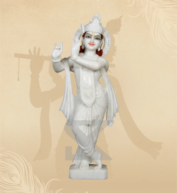 Murlidhar Krishna — Design 42 — SKM-MLR-42 — Marble Krishna Statue