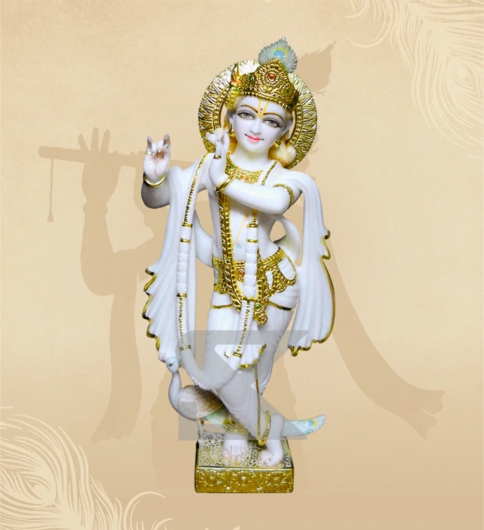 Murlidhar Krishna — Design 19 — SKM-MLR-19 — Marble Krishna Statue