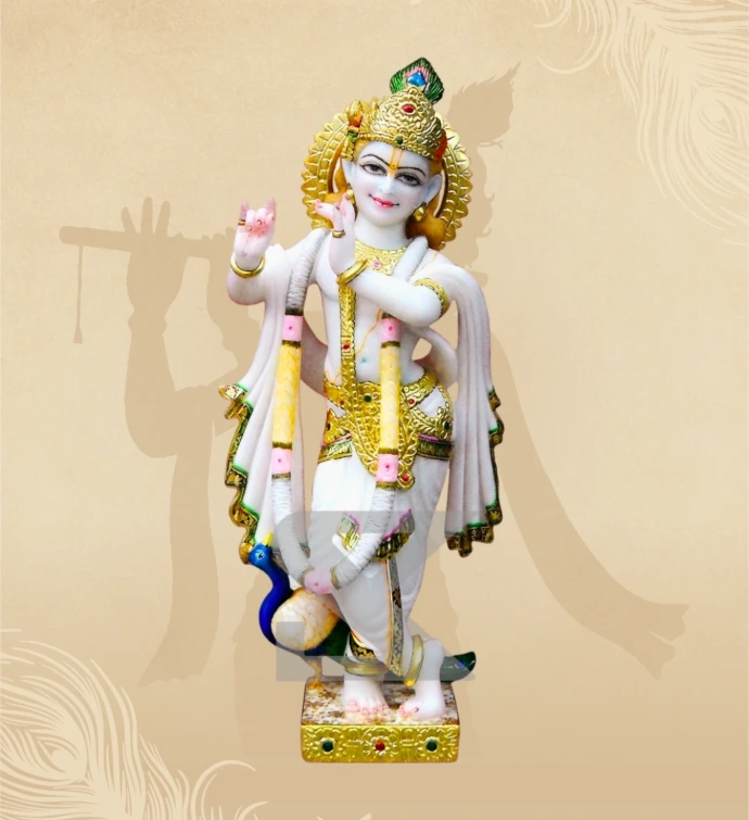 Murlidhar Krishna — Design 25 — SKM-MLR-25 — Marble Krishna Statue