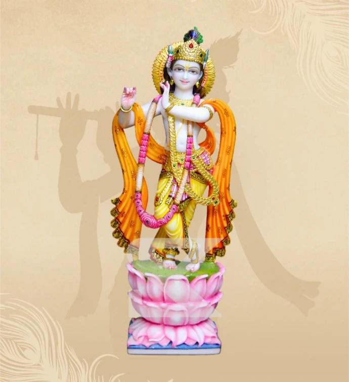 Murlidhar Krishna — Design 24 — SKM-MLR-24 — Marble Krishna Statue