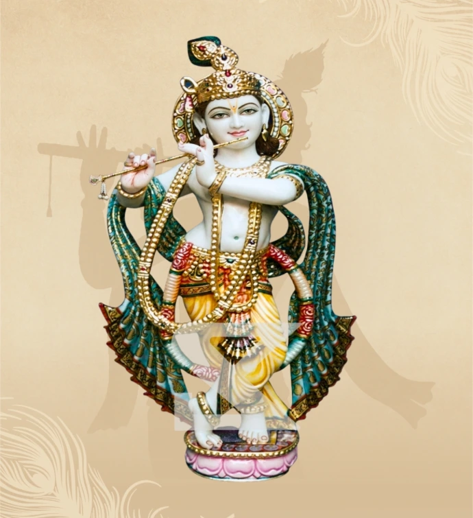 Murlidhar Krishna — Design 26 — SKM-MLR-26 — Marble Krishna Statue